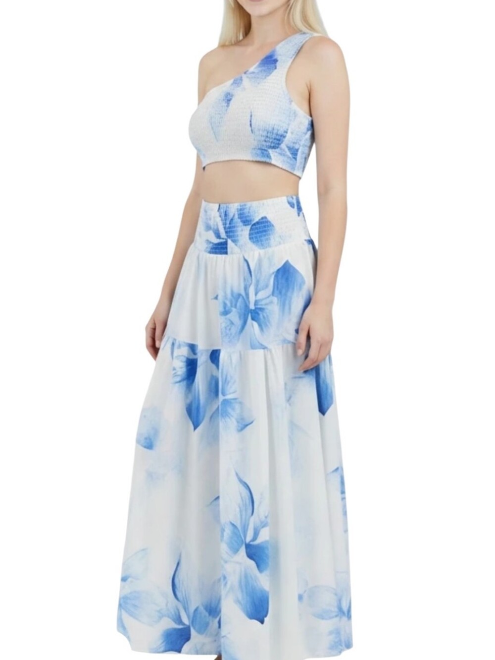 New Anthropologie Paper Heart Linen Blend Two Piece Maxi Skirt Set
